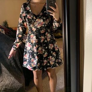 Contemporary Black Floral Dress